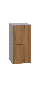DOMINIT 22 úložná skříň 2-boxová, 917x450x400 mm, korpus šedý, dvířka ořech světlý